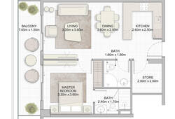 [Translate to ru:] divine-residencia-floorplans-1br-1